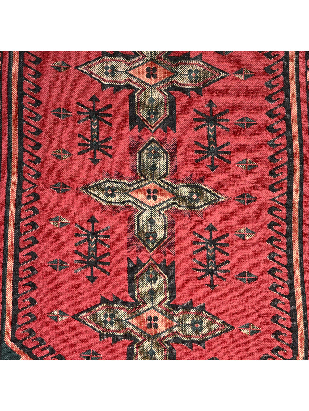 Vintage Bob Timberlake Woven Tapestry Throw Blanket Red